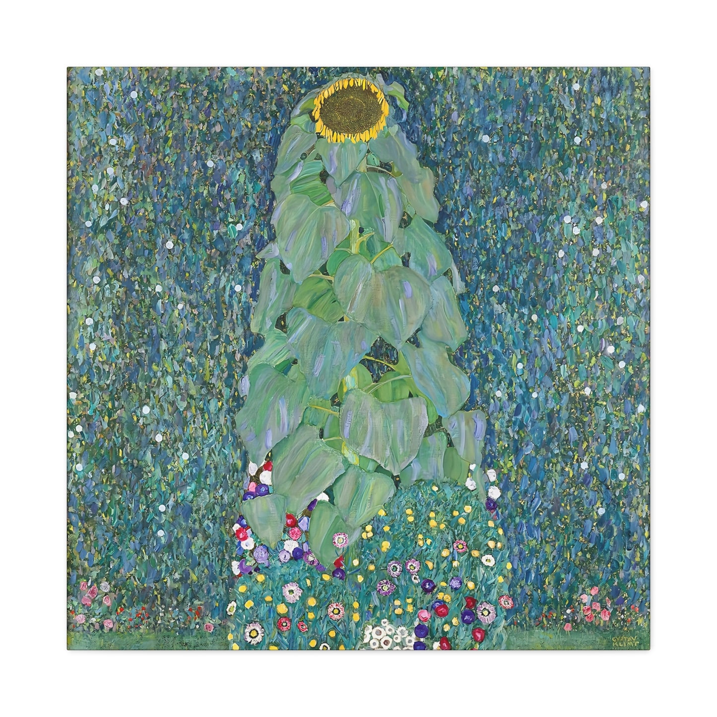 Sunflowers (1883) by Gustav Klimt / Reproduction Fine Art sur Toile / Flanc Large Epaisseur 3.2 cm - 1.25 inch