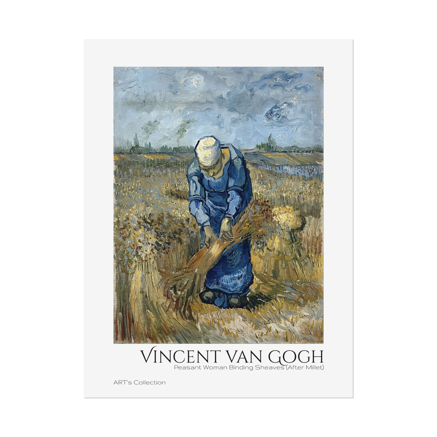 Peasant Woman Binding Sheaves (After Millet) by Vincent van Gogh / Affiche imprimée - Série ART's Collection