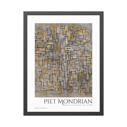 Tableau No. 2,Composition No. VII (1913) by Piet Mondrian / Affiche Encadrée série ART's Collection