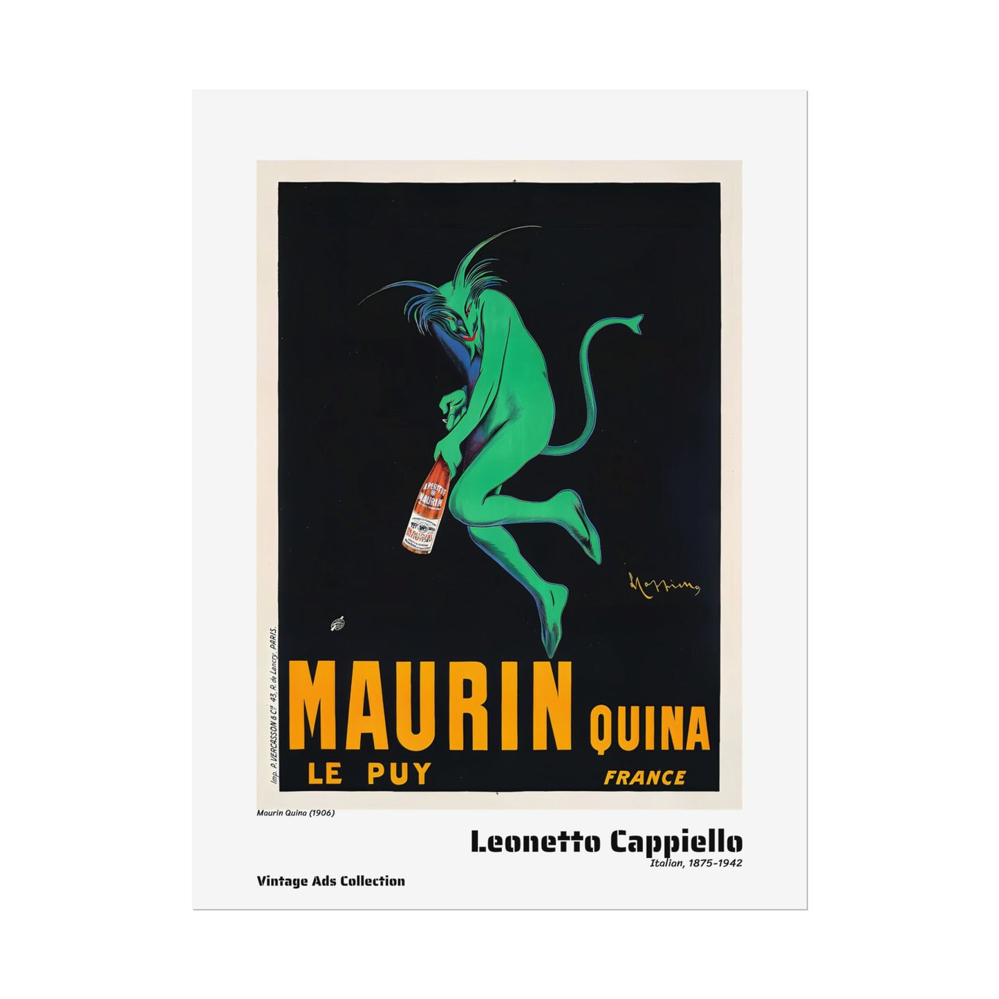 Maurin Quina (1906) by Leonetto Cappiello / Affiche imprimée - Série Vintage Ads Collection