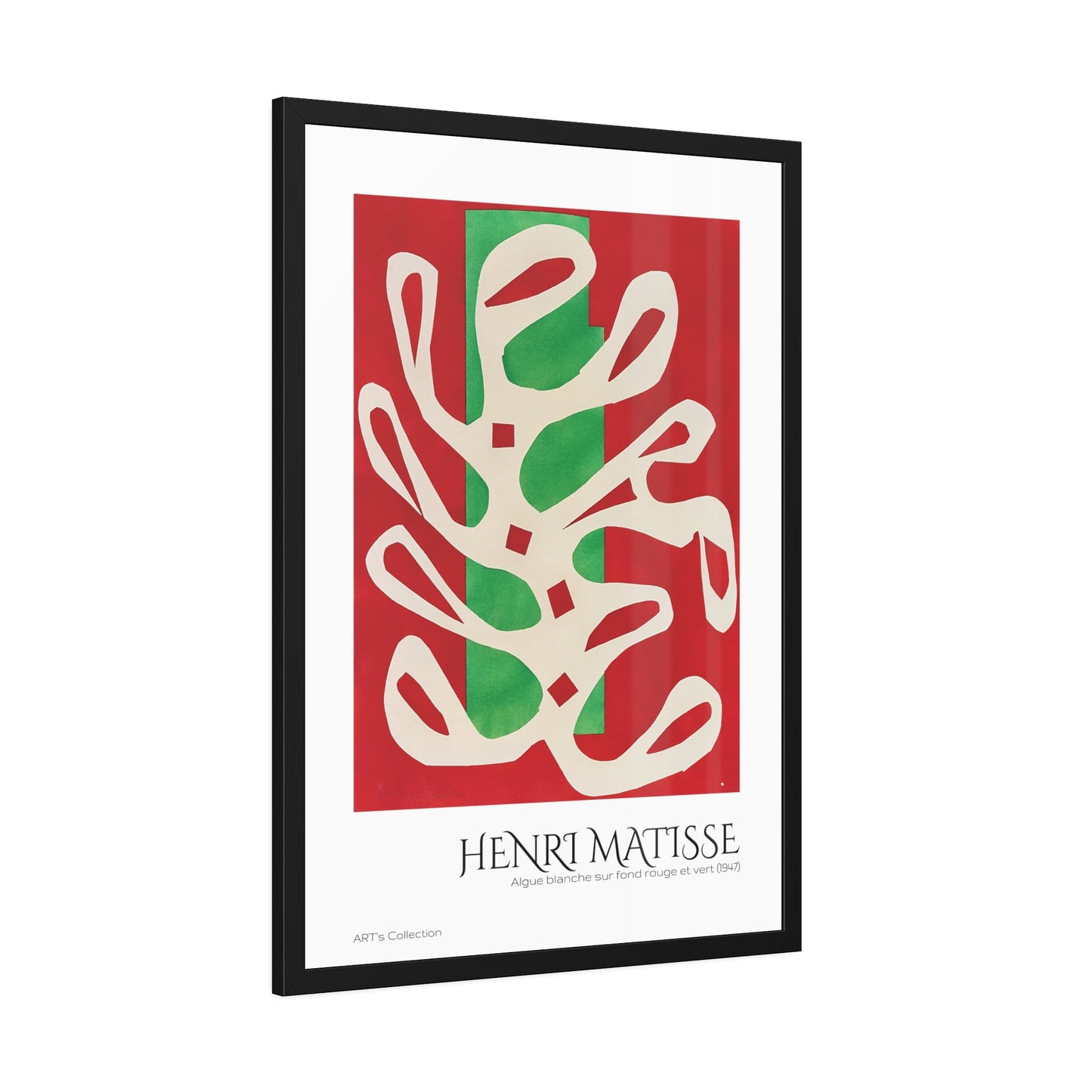 Algue blanche sur fond rouge et vert (1947) by Henri Matisse / Affiche Encadrée série ART's Collection