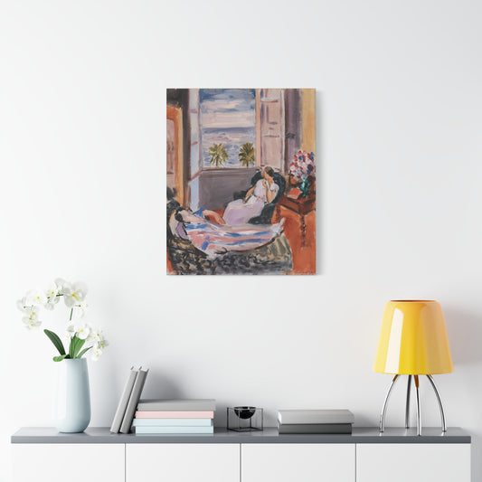 Intérieur à deux personnages, fenêtre ouverte (1922) by Henri Matisse / Reproduction Fine Art sur Toile /  Epaisseur 3.2 cm - 1.25 inch