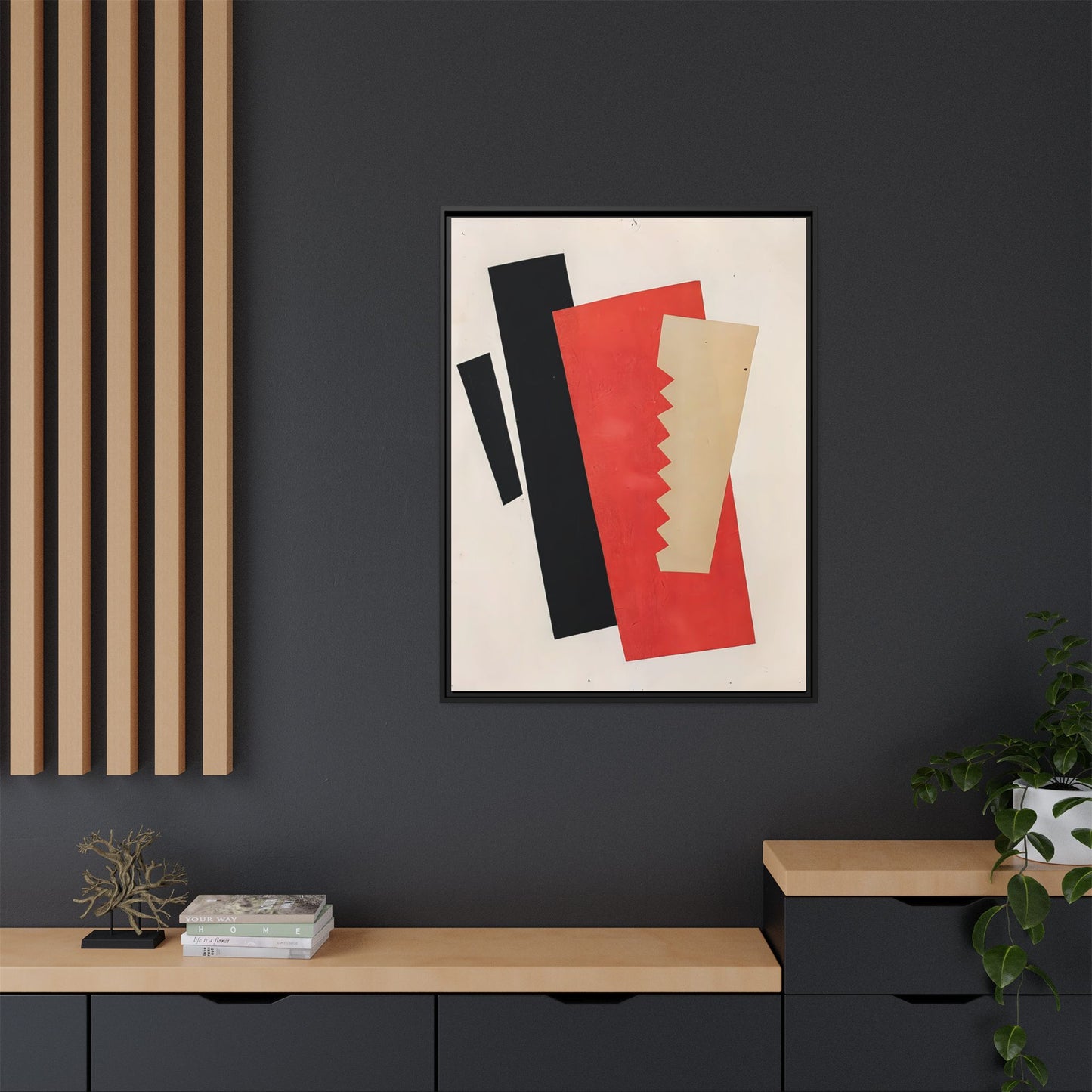 Composition Red-Black-Gold (1920) by El Lissitzky / Toile encadrée sur caisse américaine