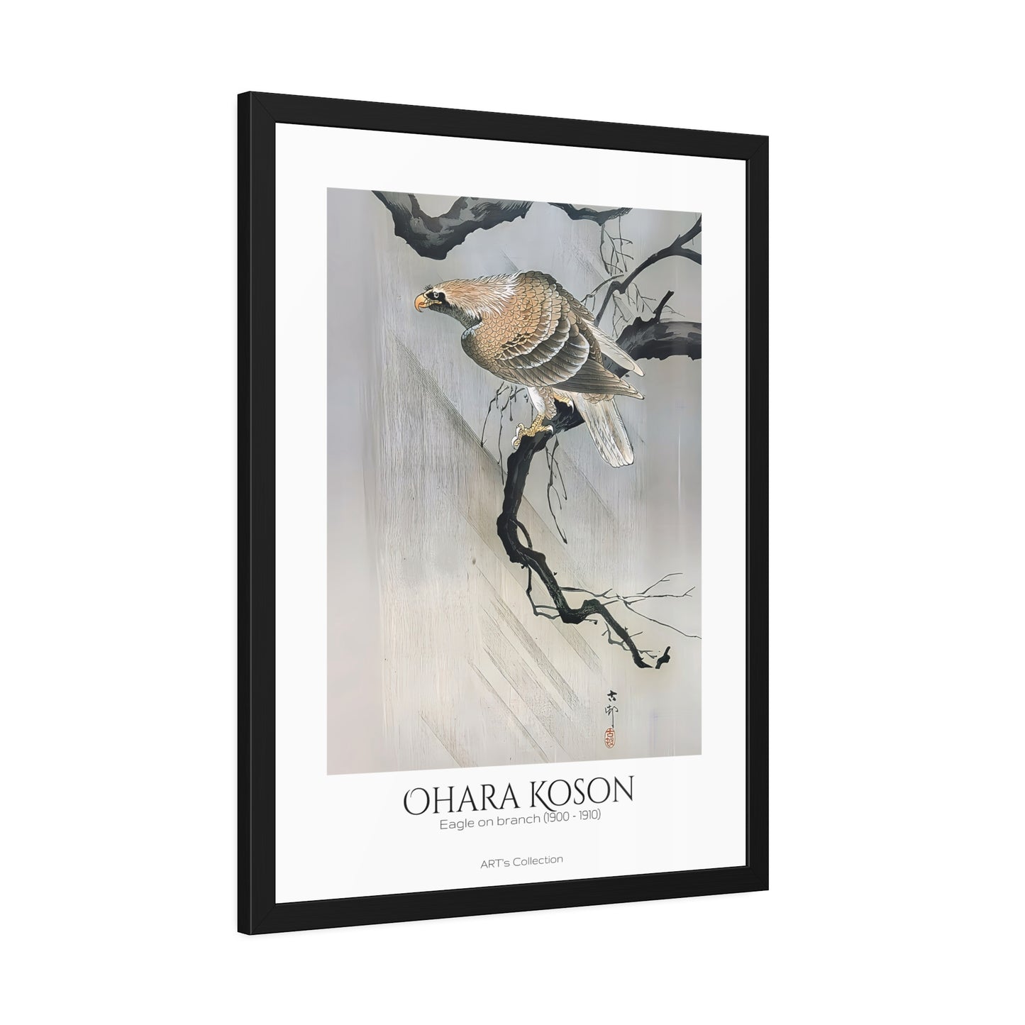 Eagle on branch (1900 - 1910) by Ohara Koson / Affiche Encadrée série ART's Collection