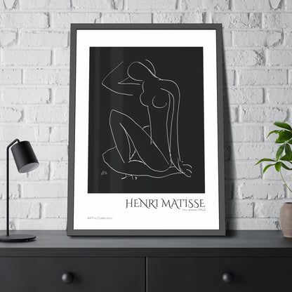 Nu assis (1952) by Henri Matisse version noire et blanche/ Affiche Encadrée série ART's Collection