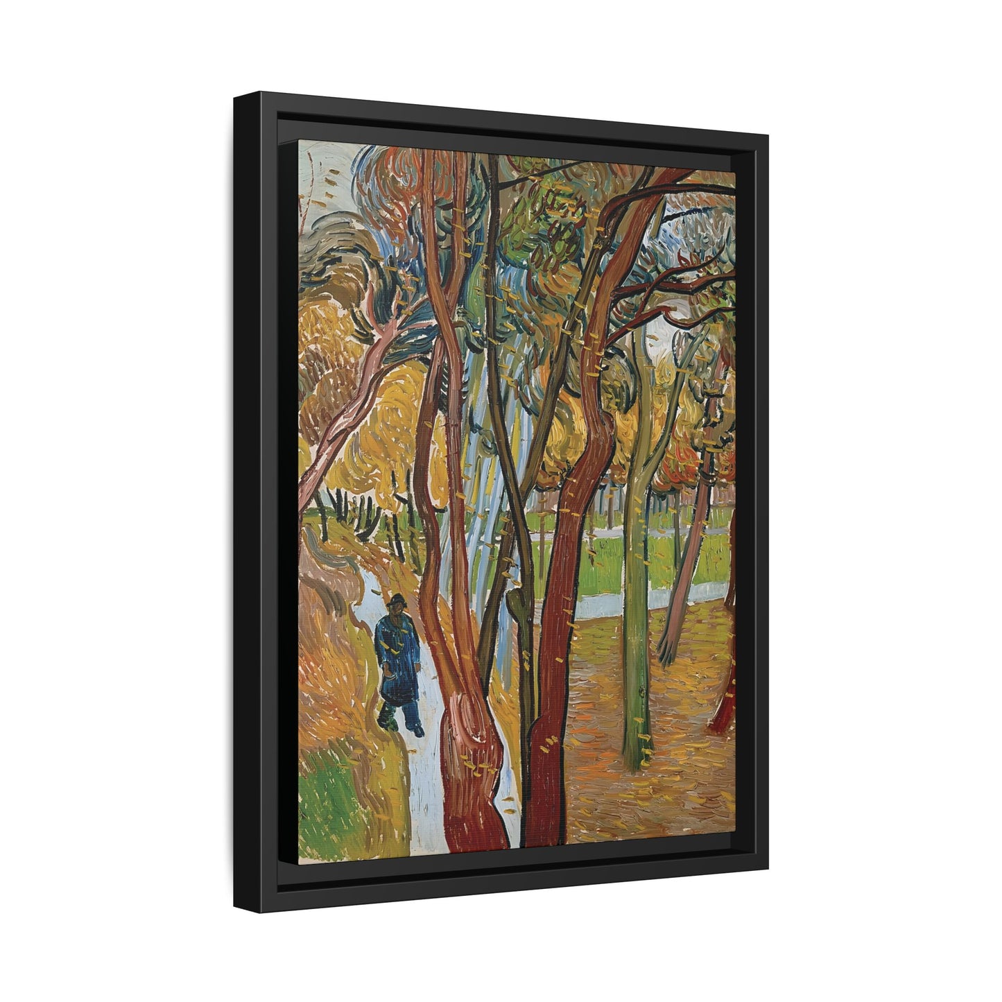 The garden of Saint Paul's Hospital (The fall of the leaves) by Vincent van Gogh / Toile encadrée sur caisse américaine