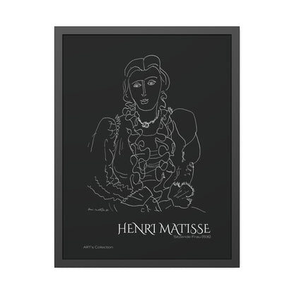 Sitzende Frau (1936) black édition by Henri Matisse / Affiche Encadrée série ART's Collection