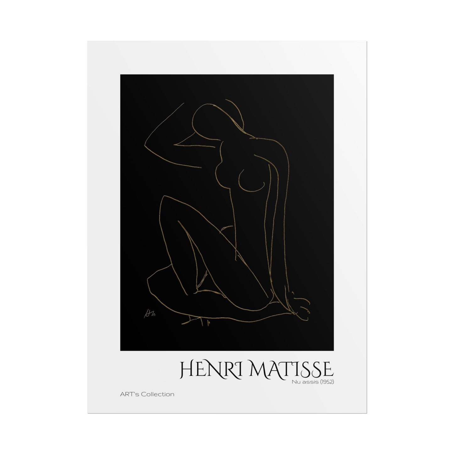 Nu assis (1952) version imposition by Henri Matisse / Affiche imprimée - Série ART's Collection