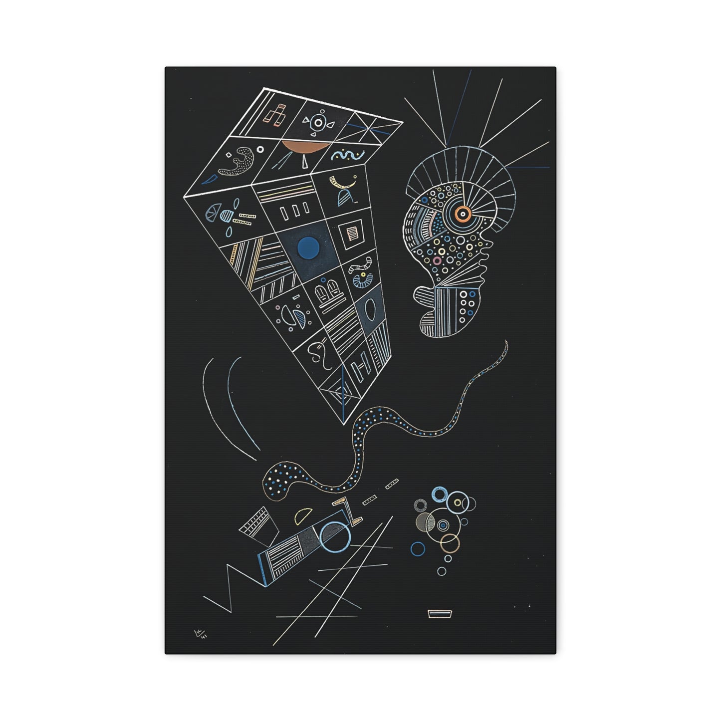 Ohne titel (1941) by Wassily Kandinsky / Reproduction Fine Art sur Toile / Epaisseur 3.2 cm - 1.25 inch