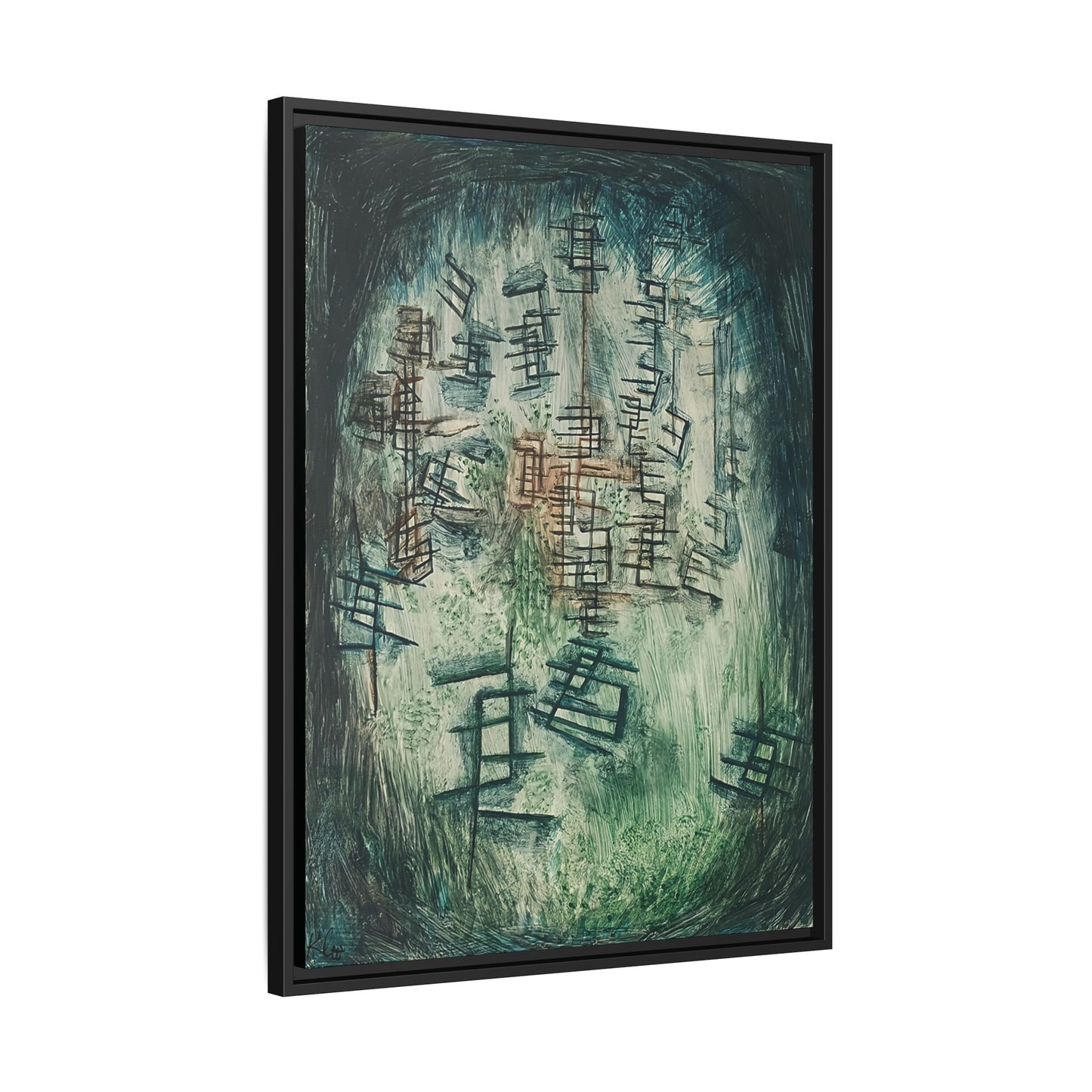 Lichtung E (Clearing E) (1930) by Paul Klee / Toile encadrée sur caisse américaine