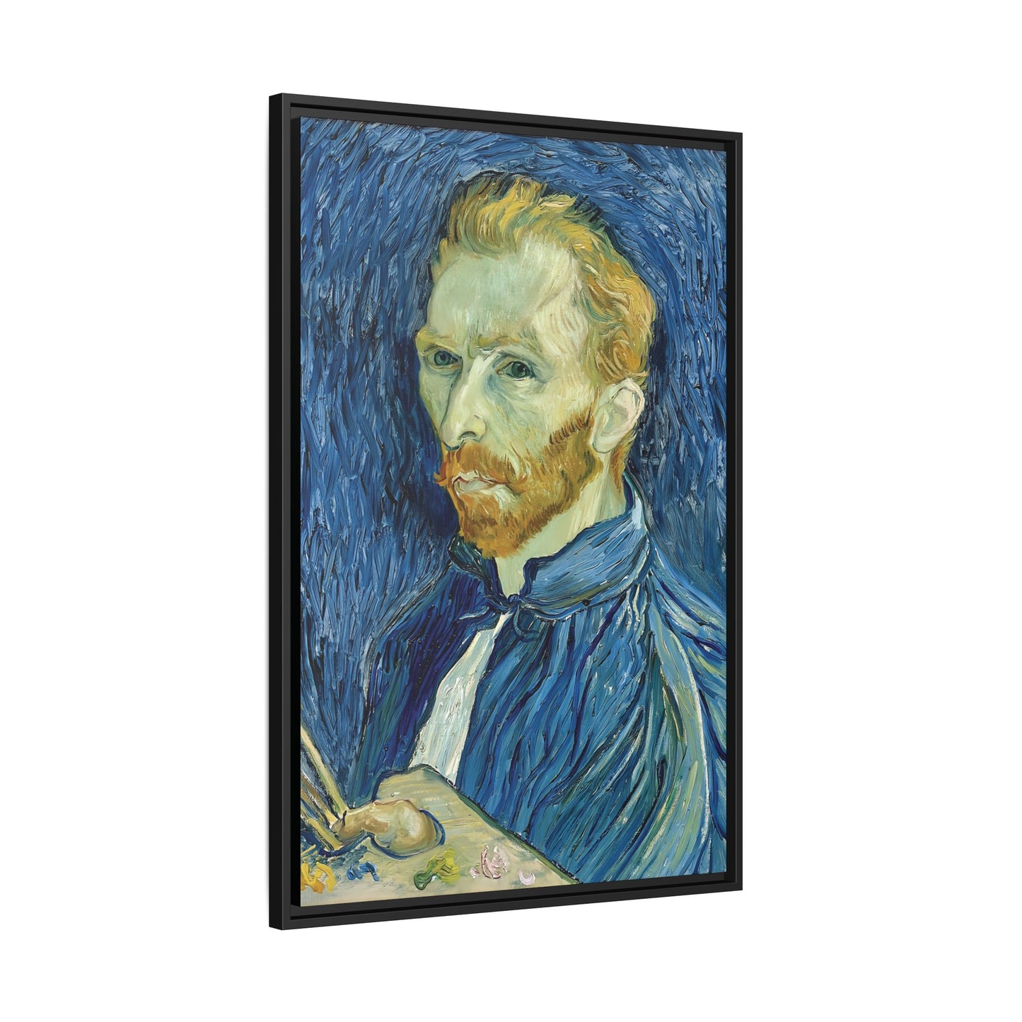 Self-Portrait (1889) by Vincent van Gogh / Toile encadrée sur caisse américaine