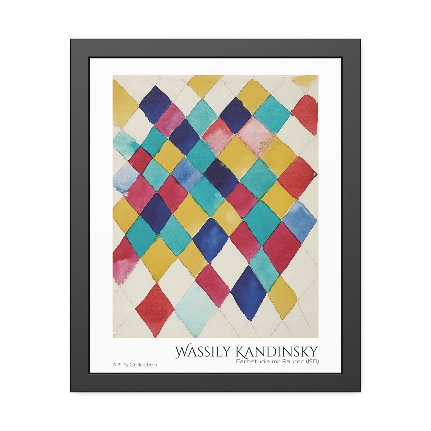 Farbstudie mit Rauten (1913) by Wassily Kandinsky / Affiche Encadrée série ART's Collection
