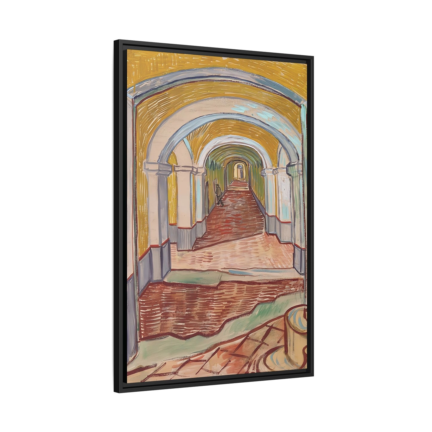 Corridor in the Asylum (1889) by Vincent van Gogh / Toile encadrée sur caisse américaine