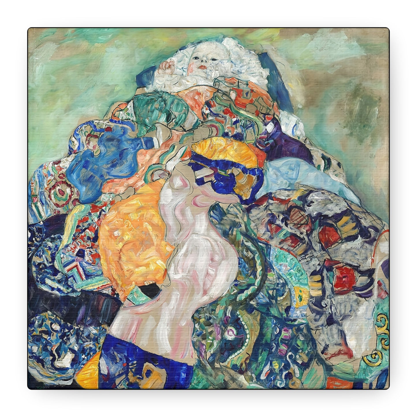 Baby - Cradle (1917-1918)  by Gustav Klimt / Reproduction Fine Art sur Toile / Flanc Large Epaisseur 3.2 cm - 1.25 inch
