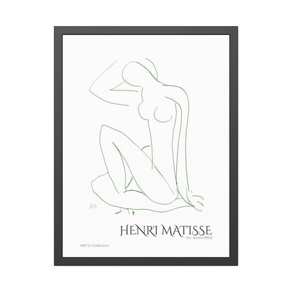 Nu assis (1952) by Henri Matisse version verte / Affiche Encadrée série ART's Collection