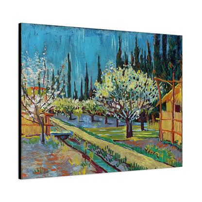 Orchard Bordered by Cypresses (1888) by Vincent van Gogh  / Reproduction Fine Art sur Toile / Epaisseur 3,2cm - 1'25 po