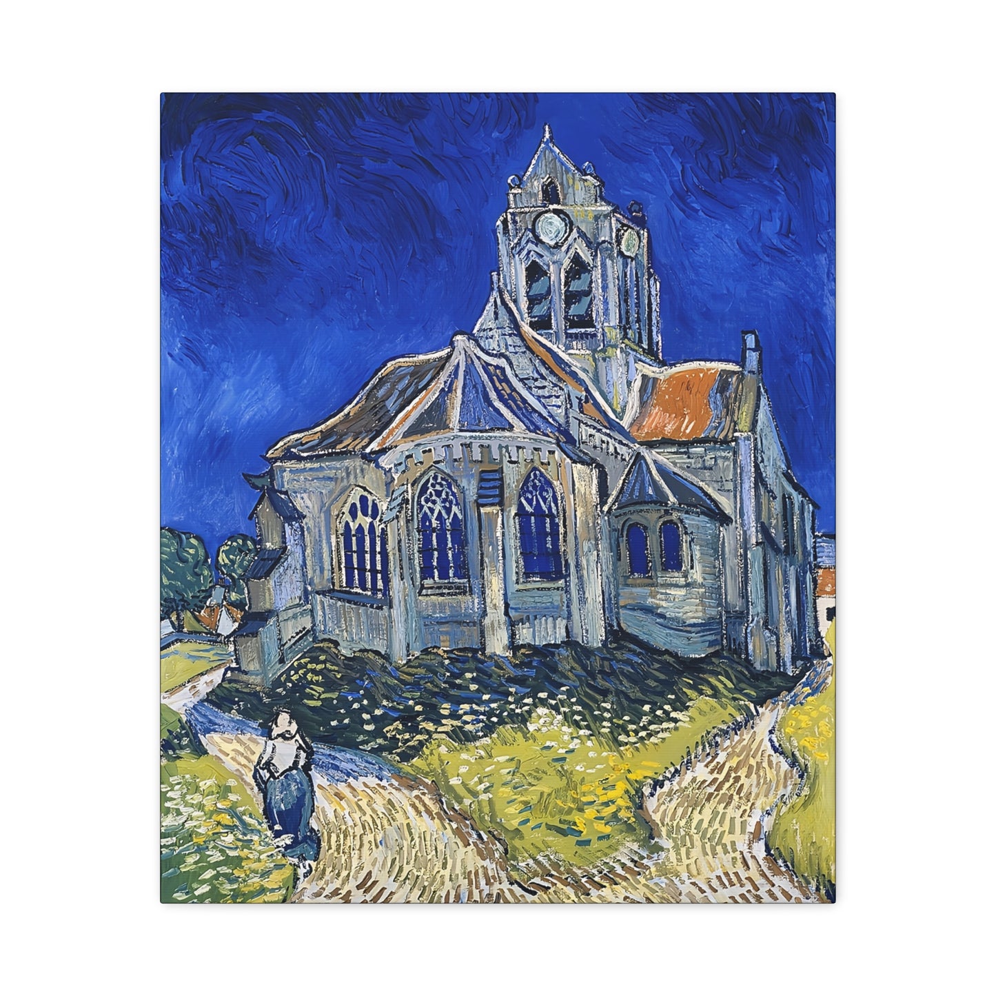 The Church in Auvers-sur-Oise (1890)  by Vincent van Gogh  / Reproduction Fine Art sur Toile / Epaisseur 3,2cm - 1'25 po