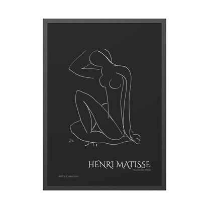 Nu assis (1952) black édition by Henri Matisse / Affiche Encadrée série ART's Collection