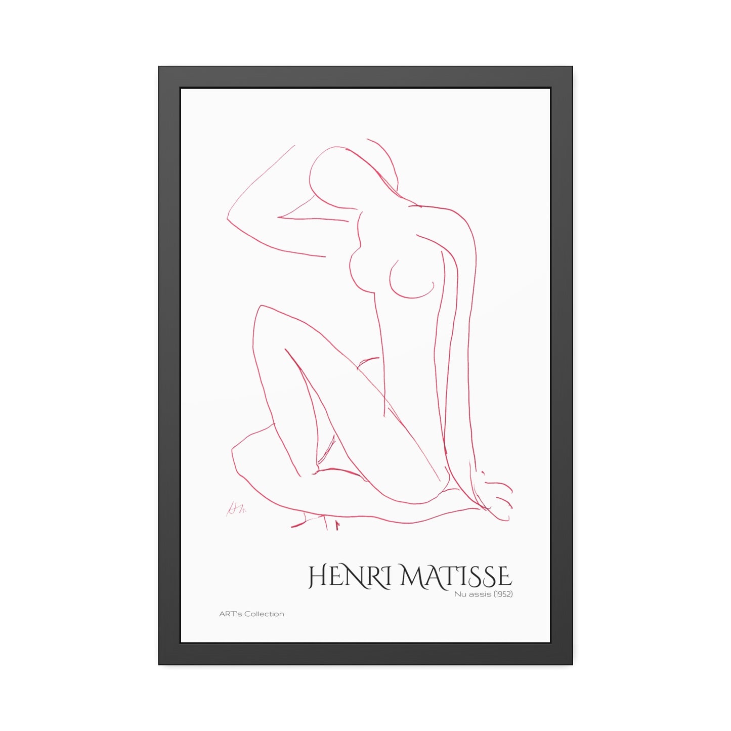 Nu assis (1952) by Henri Matisse version rouge/ Affiche Encadrée série ART's Collection