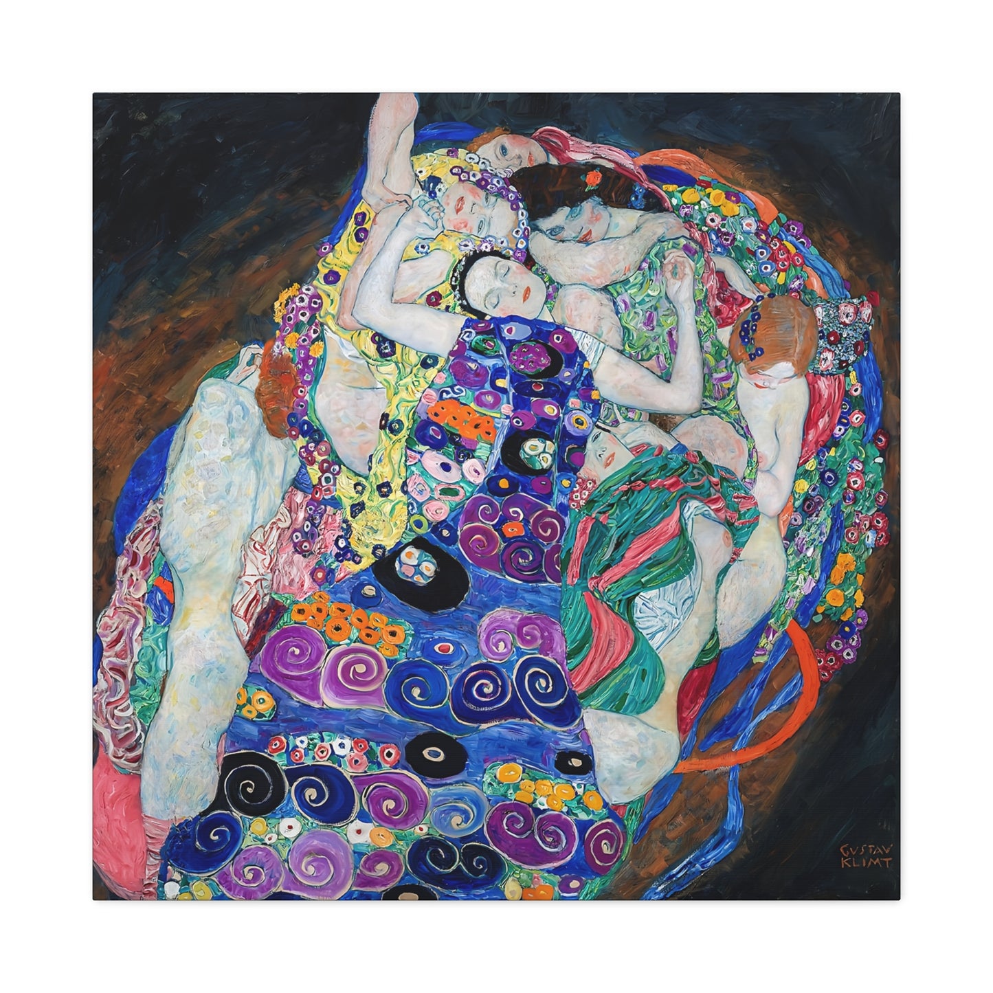 The Maiden (1913) by Gustav Klimt / Reproduction Fine Art sur Toile / Flanc Large Epaisseur 3.2 cm - 1.25 inch