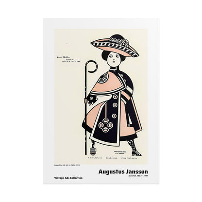 Queen City Ink, Ad. 34 (1890-1913) by Augustus Jansson / Affiche imprimée - Série Vintage Ads Collection