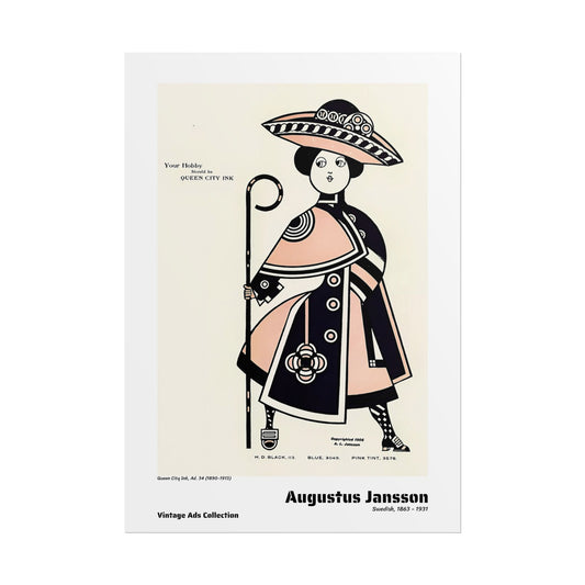 Queen City Ink, Ad. 34 (1890-1913) by Augustus Jansson / Affiche imprimée - Série Vintage Ads Collection