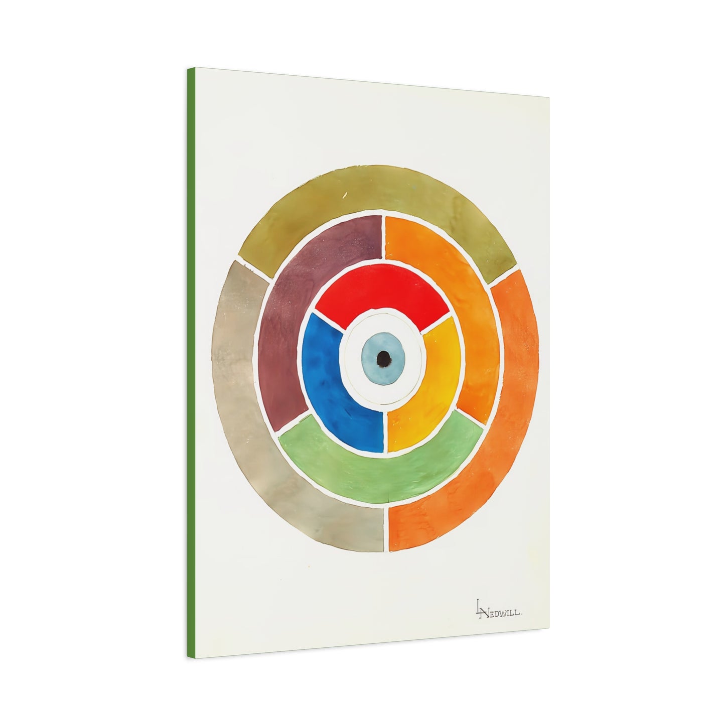 Disc Showing Primary Secondary and Tertiary Colors (ca 1900) by Elizabeth A. Nedwill / Reproduction Fine Art sur Toile /   3.2 cm-1.25 inch