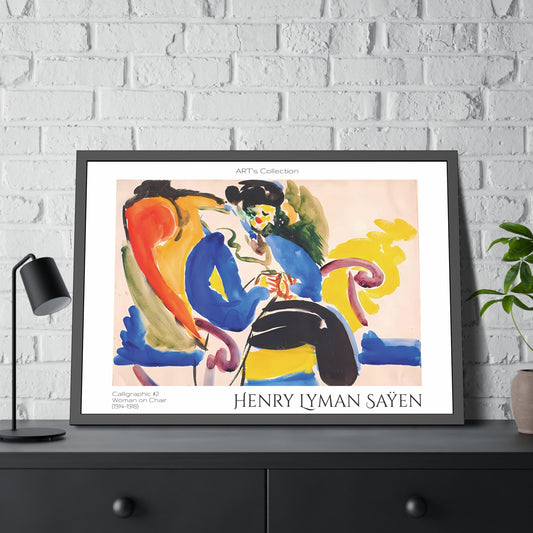 Calligraphic #2 Woman on Chair (1914-1918) by Henry Lyman Saÿen  / Affiche Encadrée série ART's Collection
