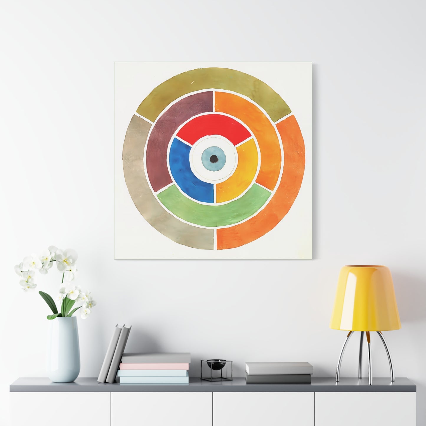 Disc Showing Primary Secondary and Tertiary Colors (ca 1900) by Elizabeth A. Nedwill / Reproduction Fine Art sur Toile /   3.2 cm-1.25 inch