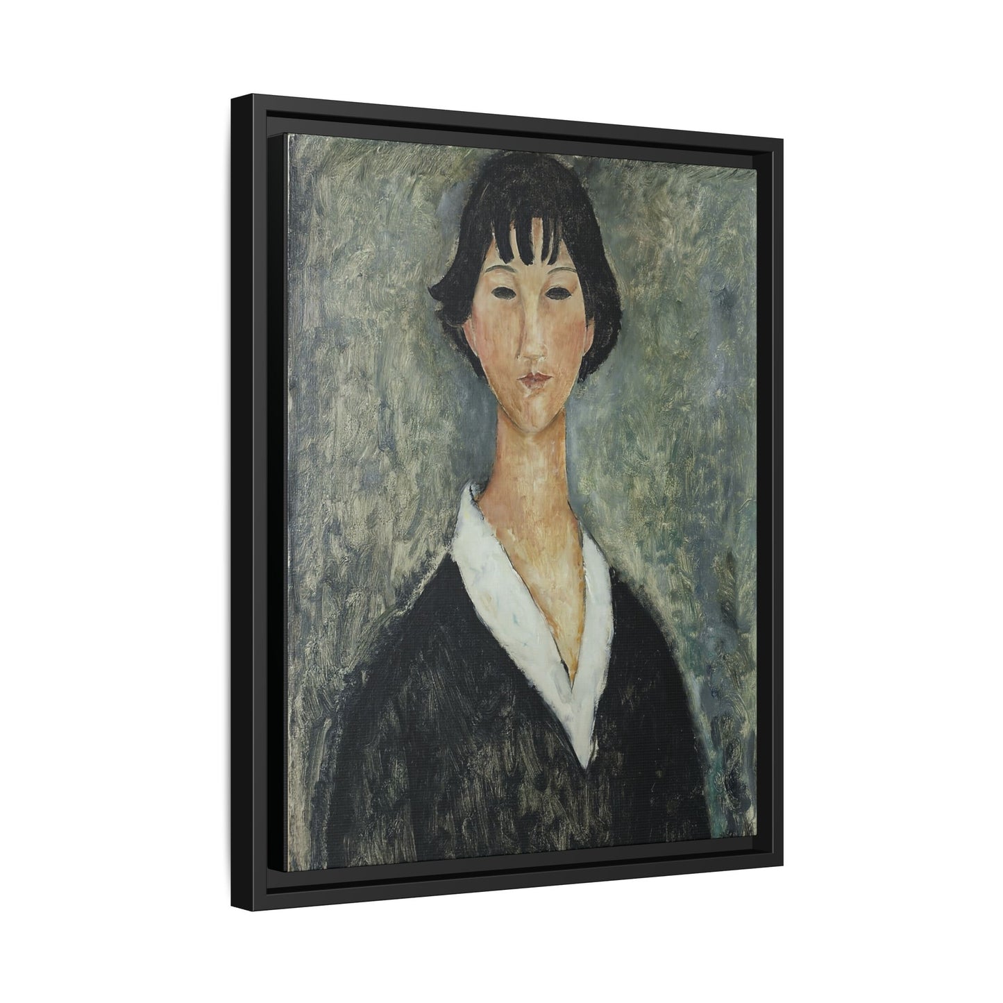 Jeune Fille Aux Cheveux Noirs by Amedeo Modigliani / Toile encadrée sur caisse américaine