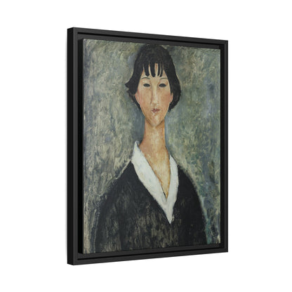 Jeune Fille Aux Cheveux Noirs by Amedeo Modigliani / Toile encadrée sur caisse américaine
