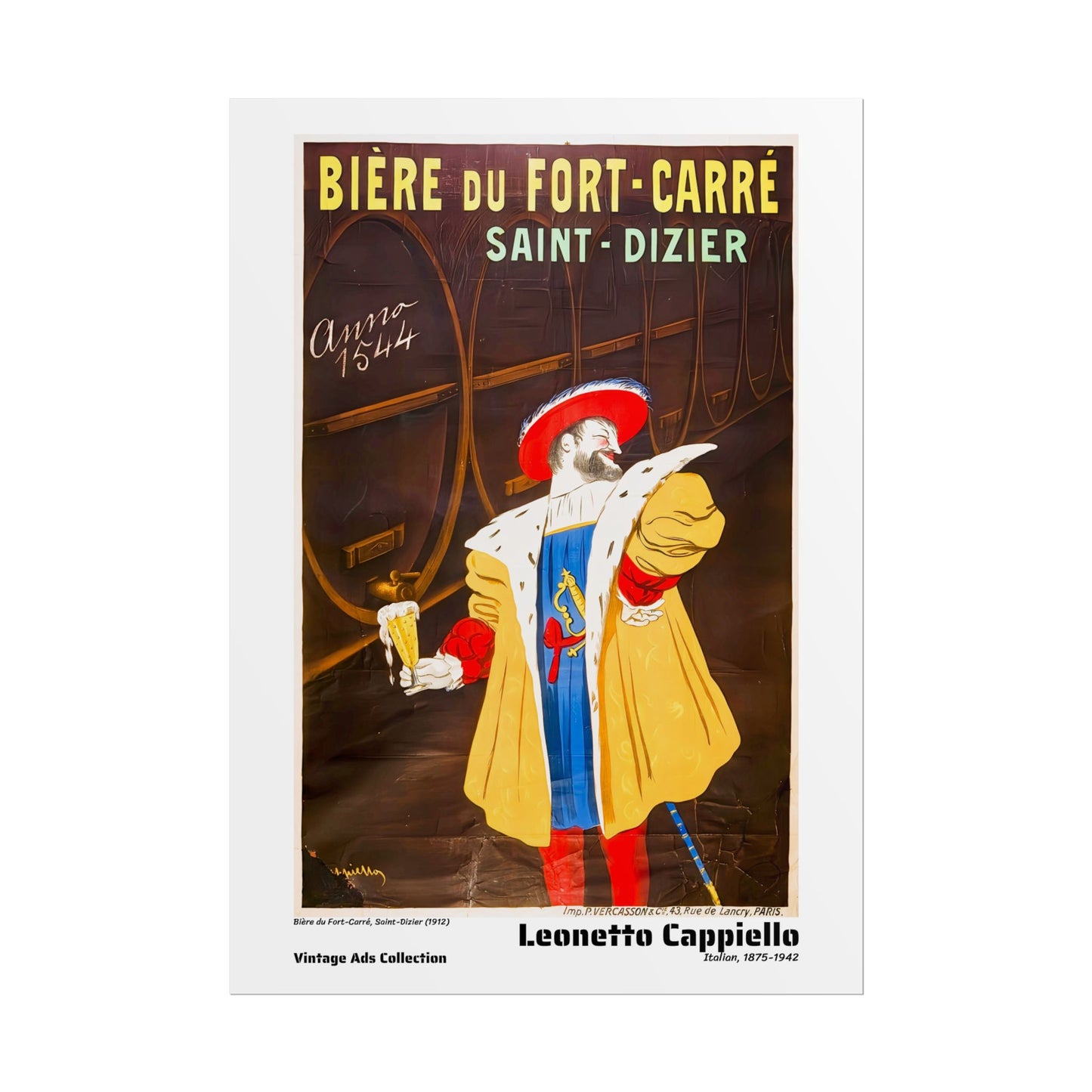Bière du Fort-Carré, Saint-Dizier (1912) by Leonetto Cappiello / Affiche imprimée - Série Vintage Ads Collection