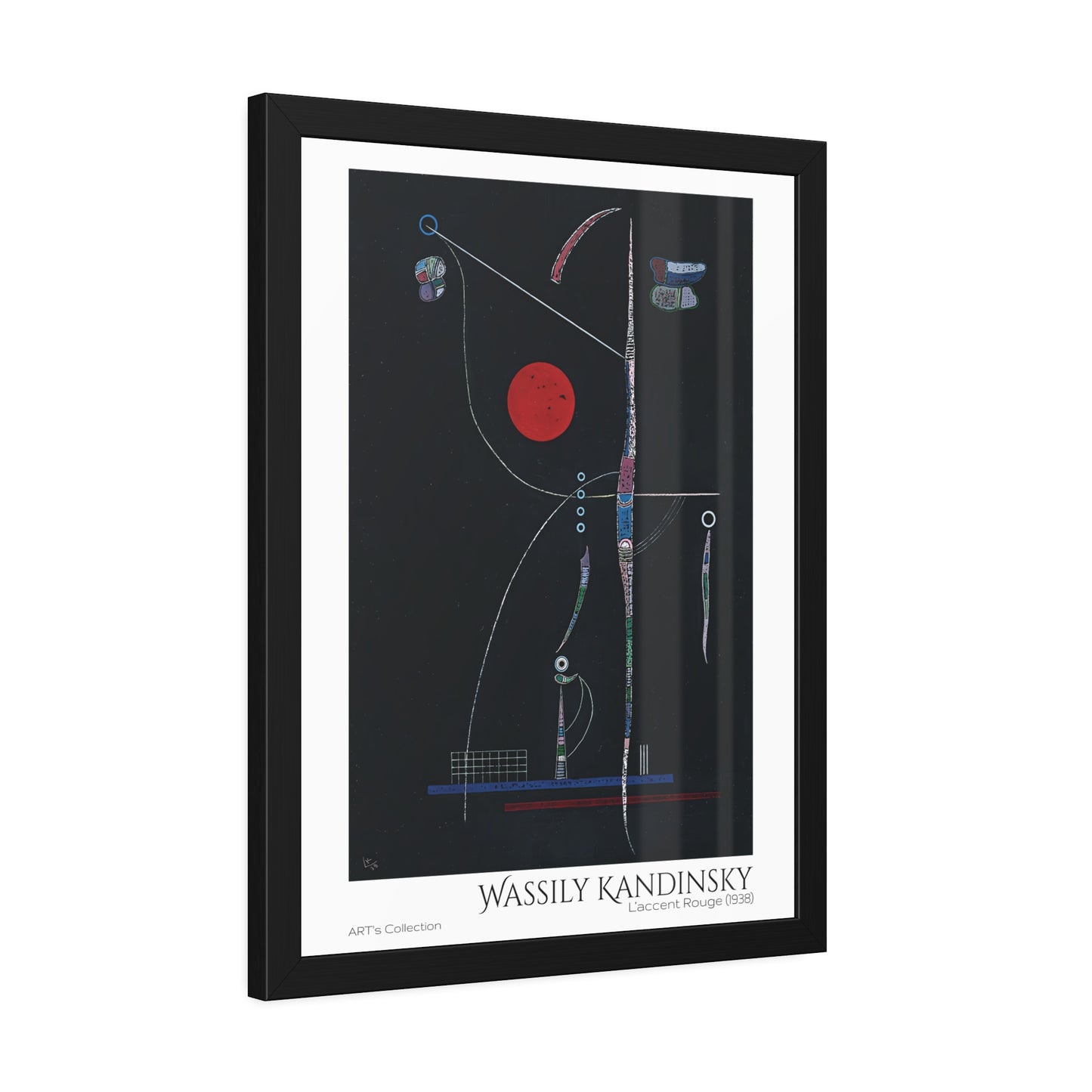 L' accent Rouge (1938) by Wassily Kandinsky / Affiche Encadrée série ART's Collection