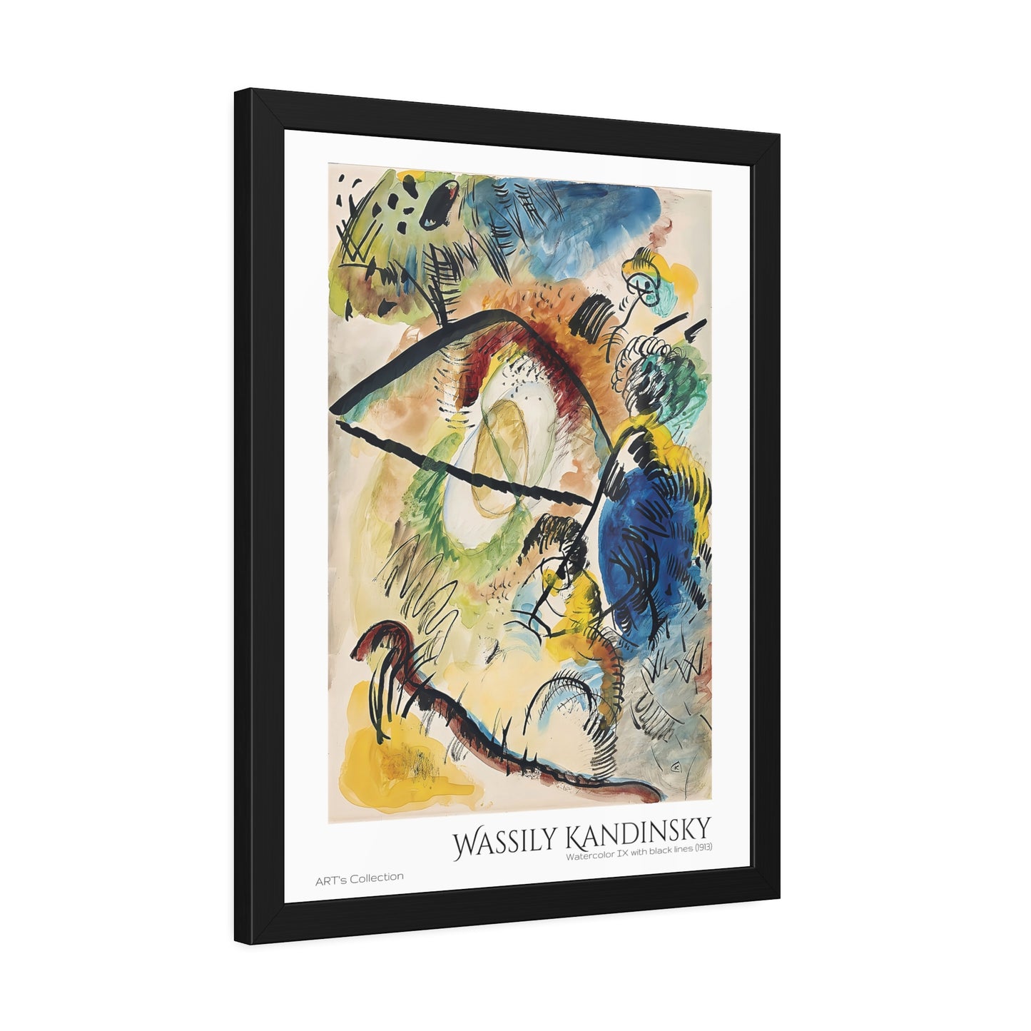 Watercolor IX with black lines (1913) by Wassily Kandinsky / Affiche Encadrée série ART's Collection