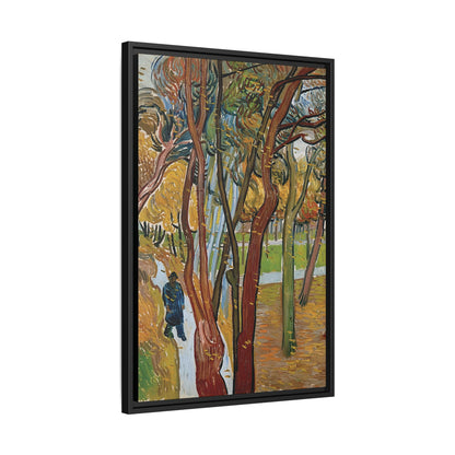 The garden of Saint Paul's Hospital (The fall of the leaves) by Vincent van Gogh / Toile encadrée sur caisse américaine