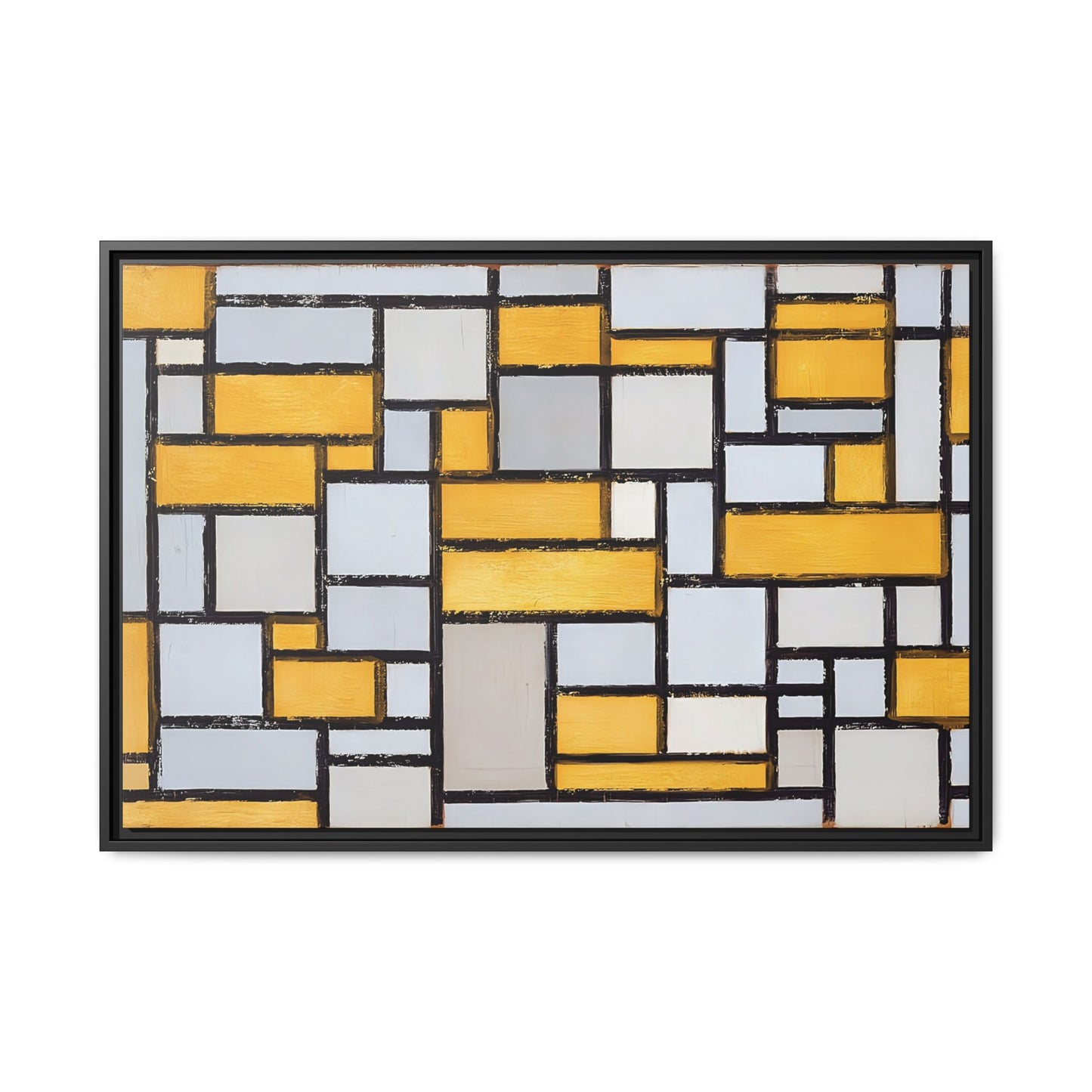 Composition with Grid 1 (1918) by Piet Mondrian  / Toile encadrée sur caisse américaine