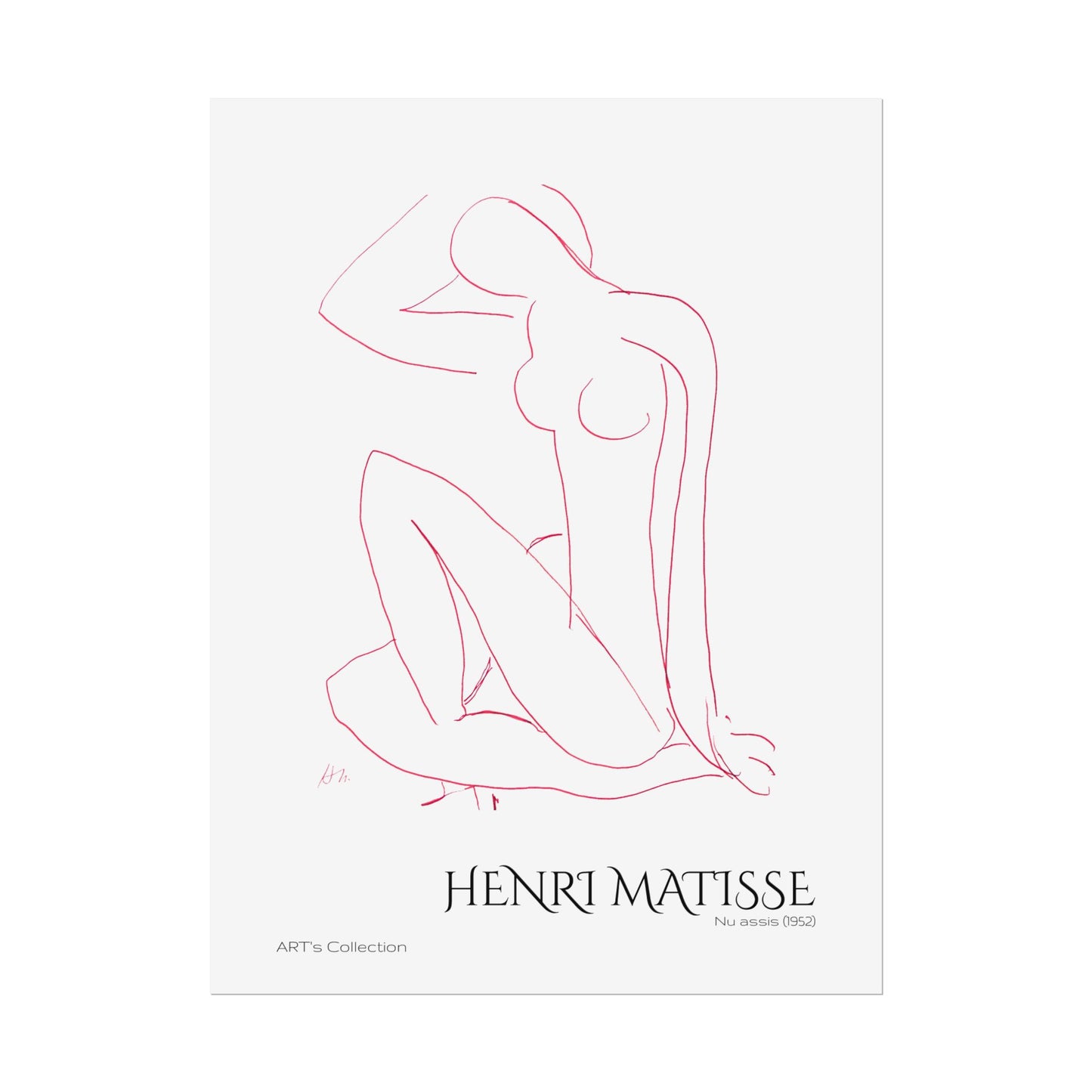 Nu assis (1952) version rouge by Henri Matisse / Affiche imprimée - Série ART's Collection