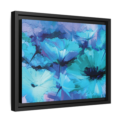 Tableau Floral Turquoise "Série Sign Collections" / Toile encadrée sur caisse américaine