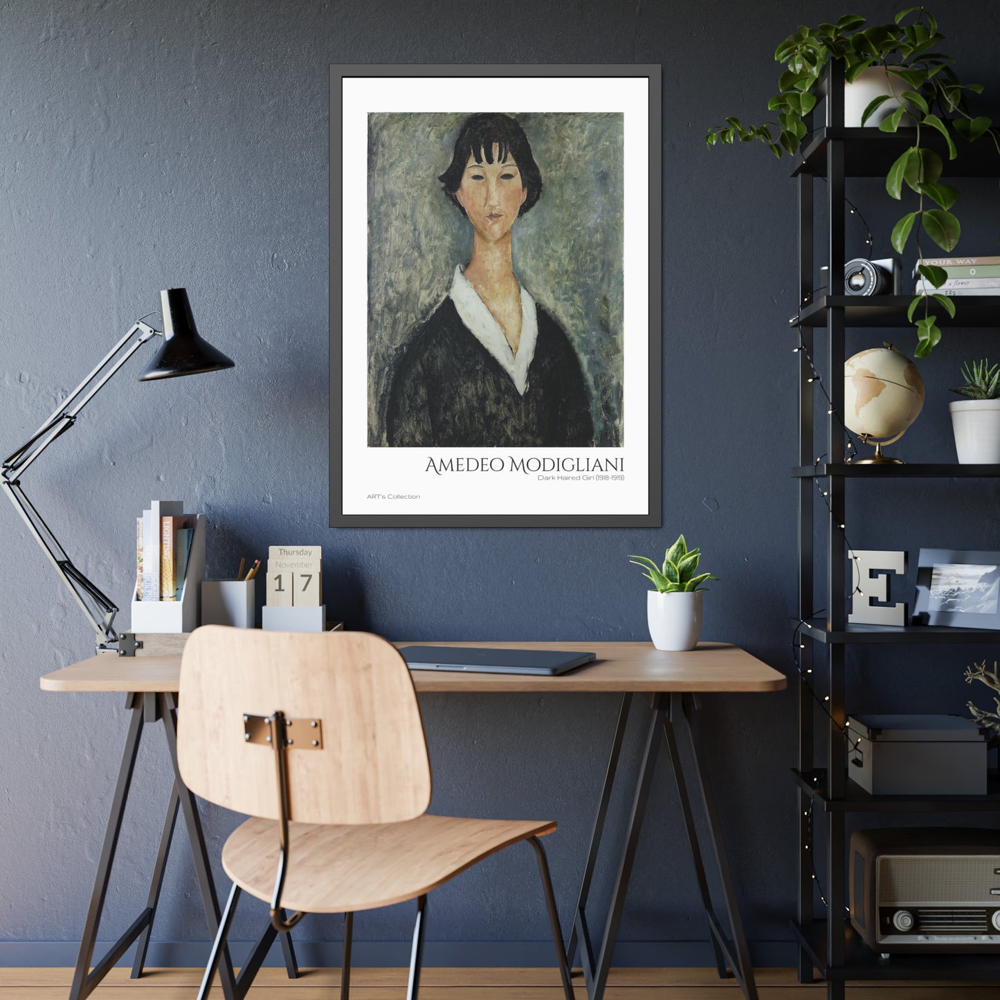 Dark Haired Girl (1918-1919) by Amedeo Modigliani  / Affiche Encadrée série ART's Collection