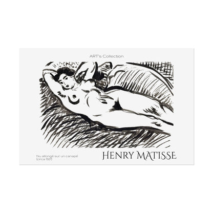 Nu allongé sur un canapé (circa 1927) by Henry Matisse / Affiche imprimée - Série ART's Collection