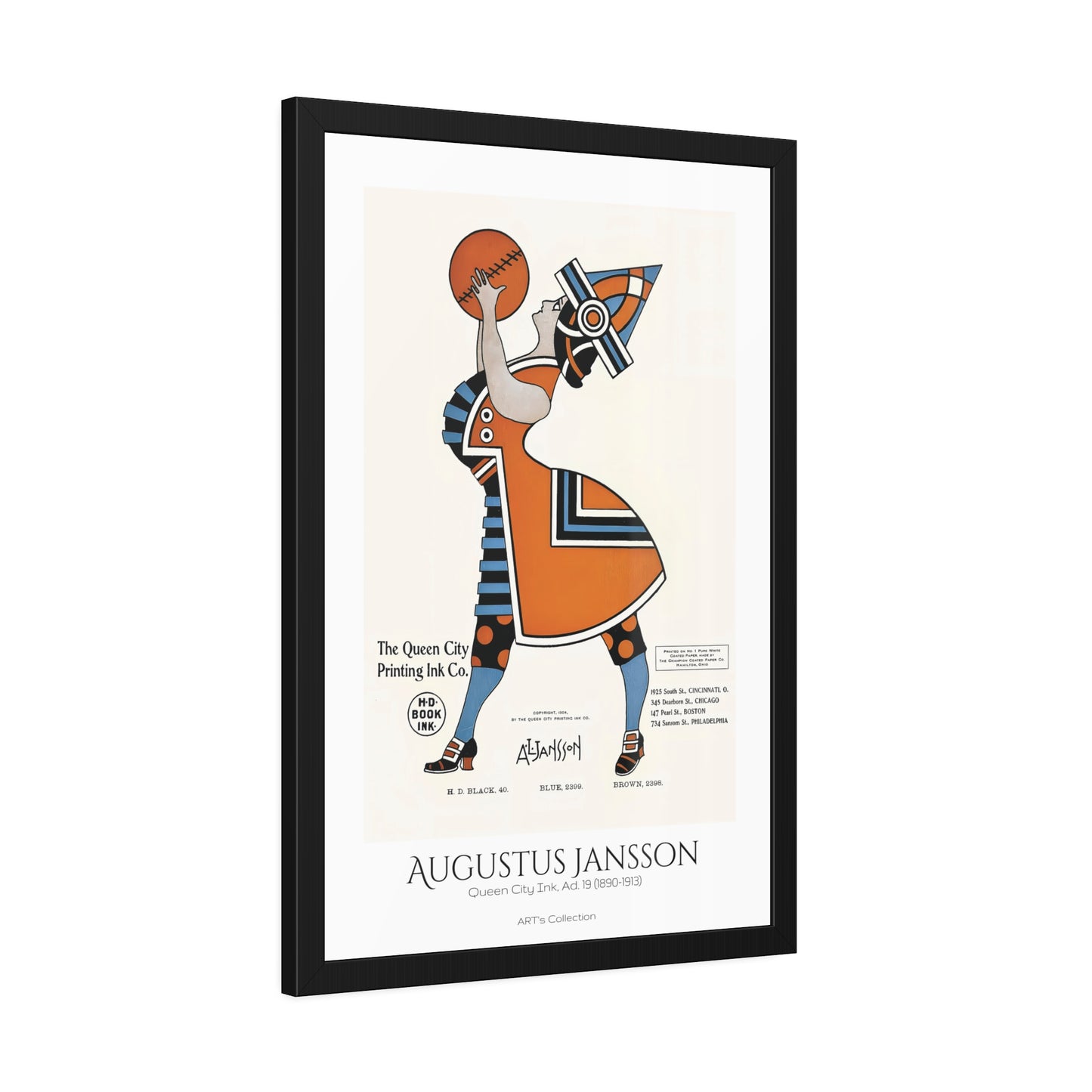 Queen City Ink, Ad. 19 (1890-1913) by Augustus Jansson  / Affiche Encadrée série ART's Collection