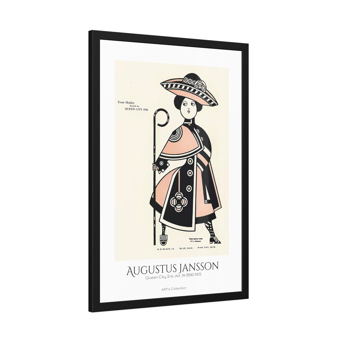 Queen City Ink, Ad. 34 (1890-1913) by Augustus Jansson  / Affiche Encadrée série ART's Collection