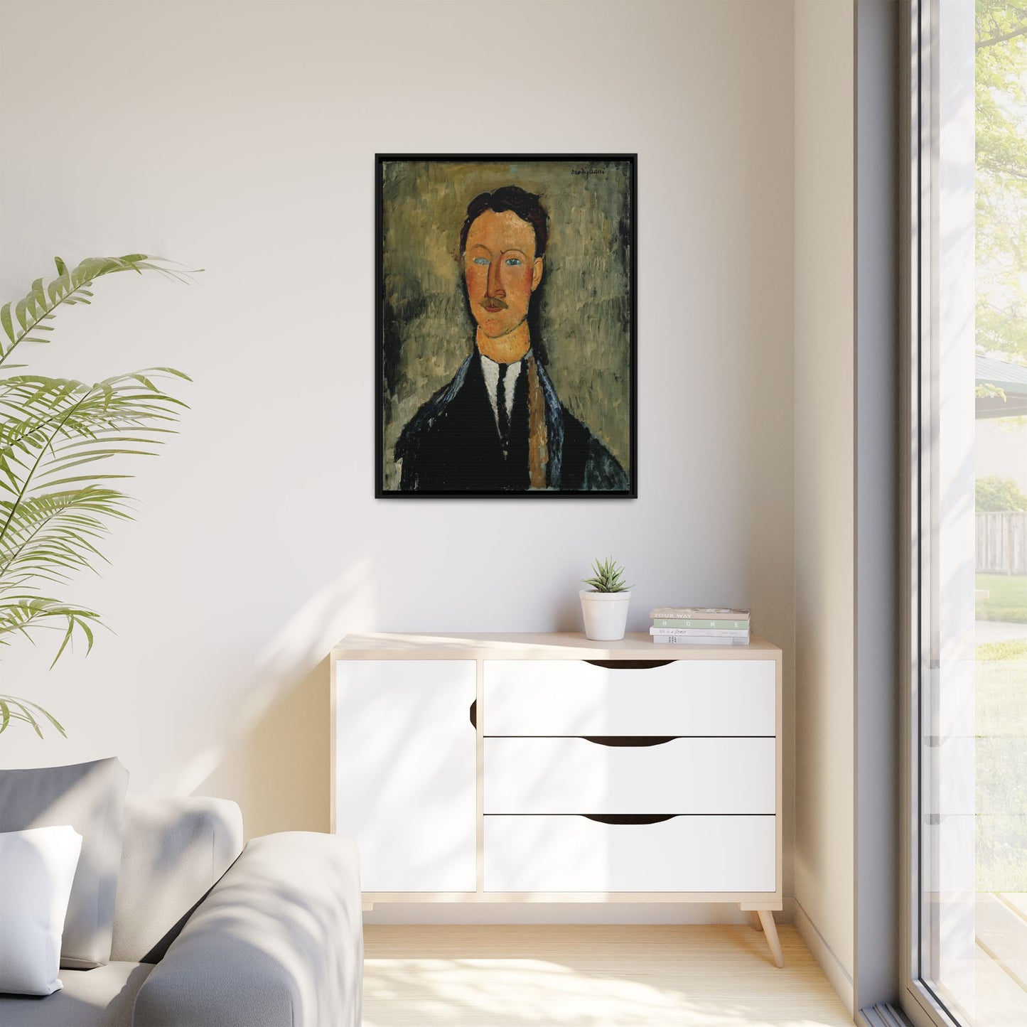 Portrait Of The Artist Léopold Survage (1918) by Amedeo Modigliani / Toile encadrée sur caisse américaine