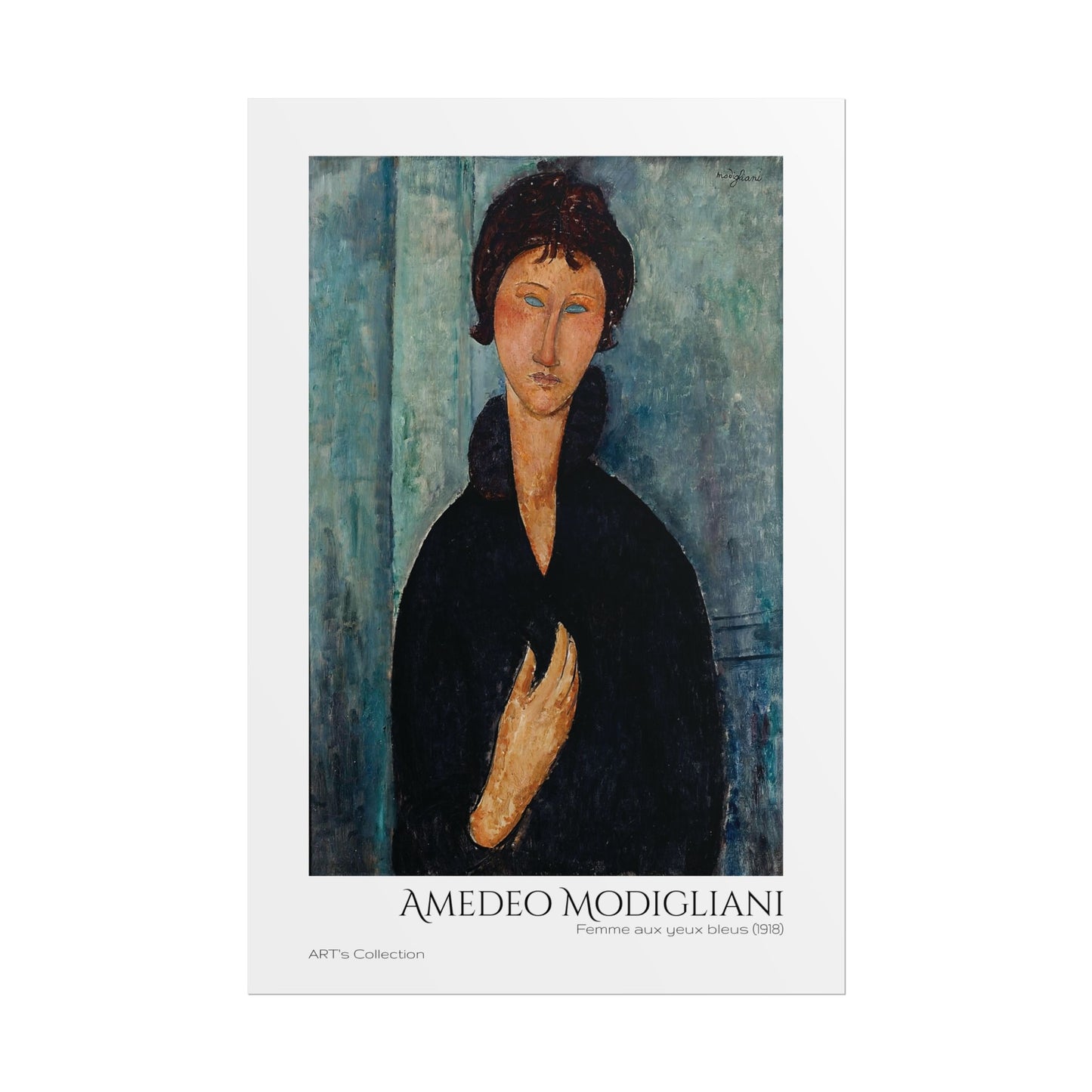 Femme aux yeux bleus (1918) by Amedeo Modigliani / Affiche imprimée - Série ART's Collection