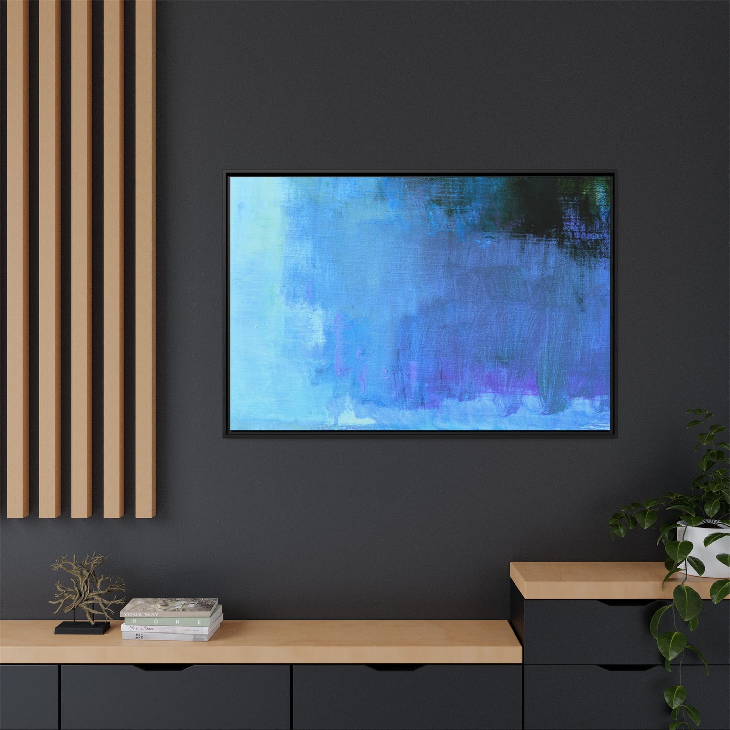 Tableau Contemporain Azuréen "Série Sign Collections" / Toile encadrée sur caisse américaine