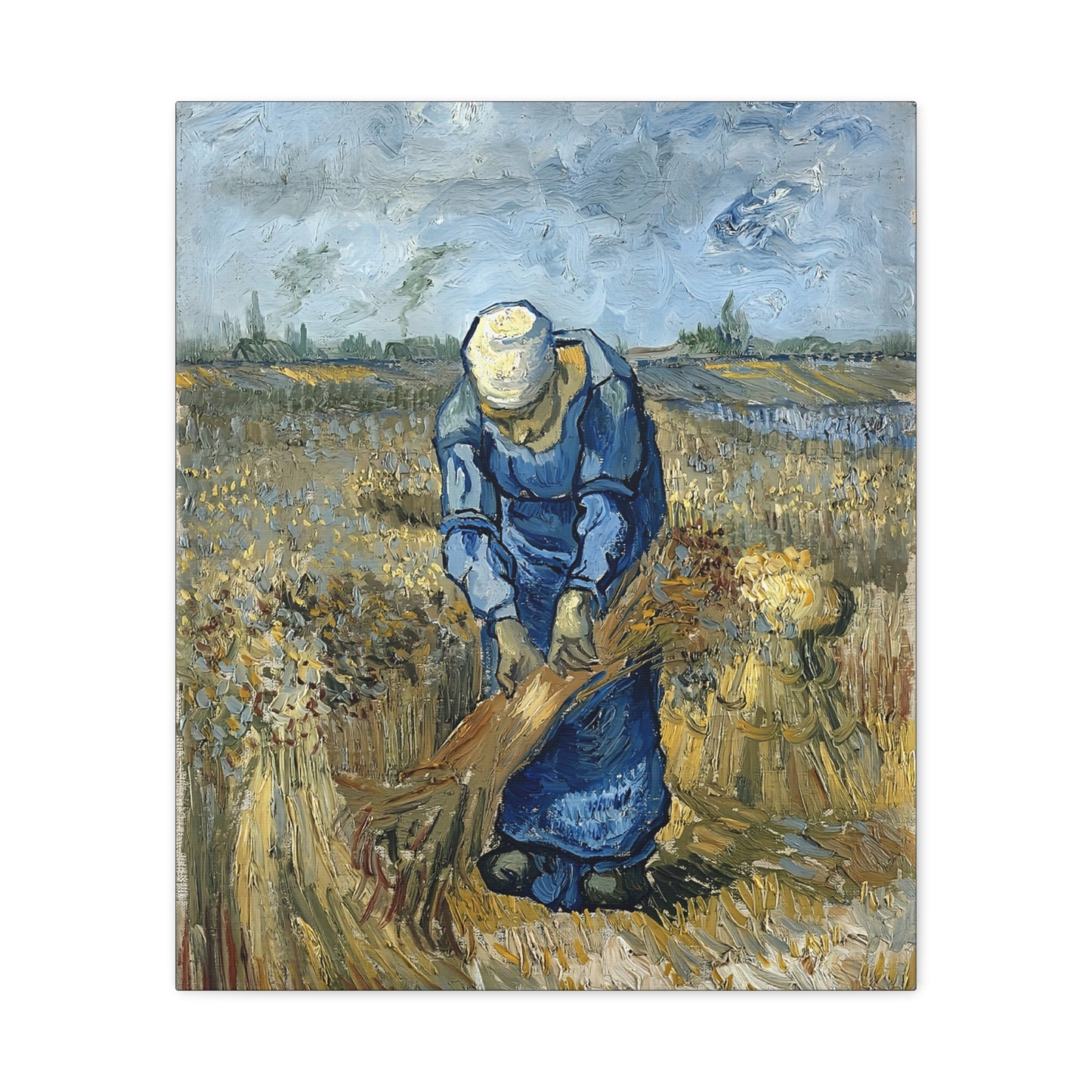 Peasant Woman Binding Sheaves (After Millet) by Vincent van Gogh  / Reproduction Fine Art sur Toile / Epaisseur 3,2cm - 1'25 po