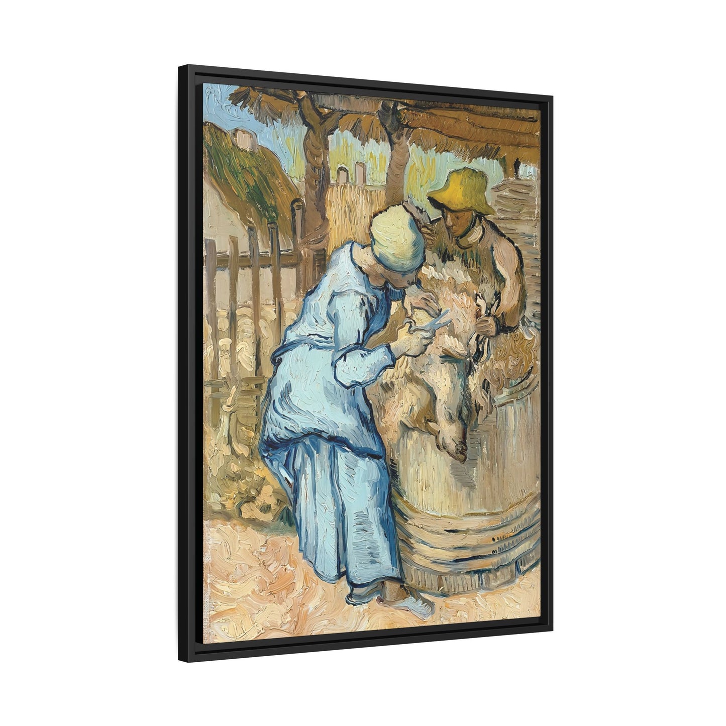 The Sheep-Shearer (After Millet) by Vincent van Gogh / Toile encadrée sur caisse américaine