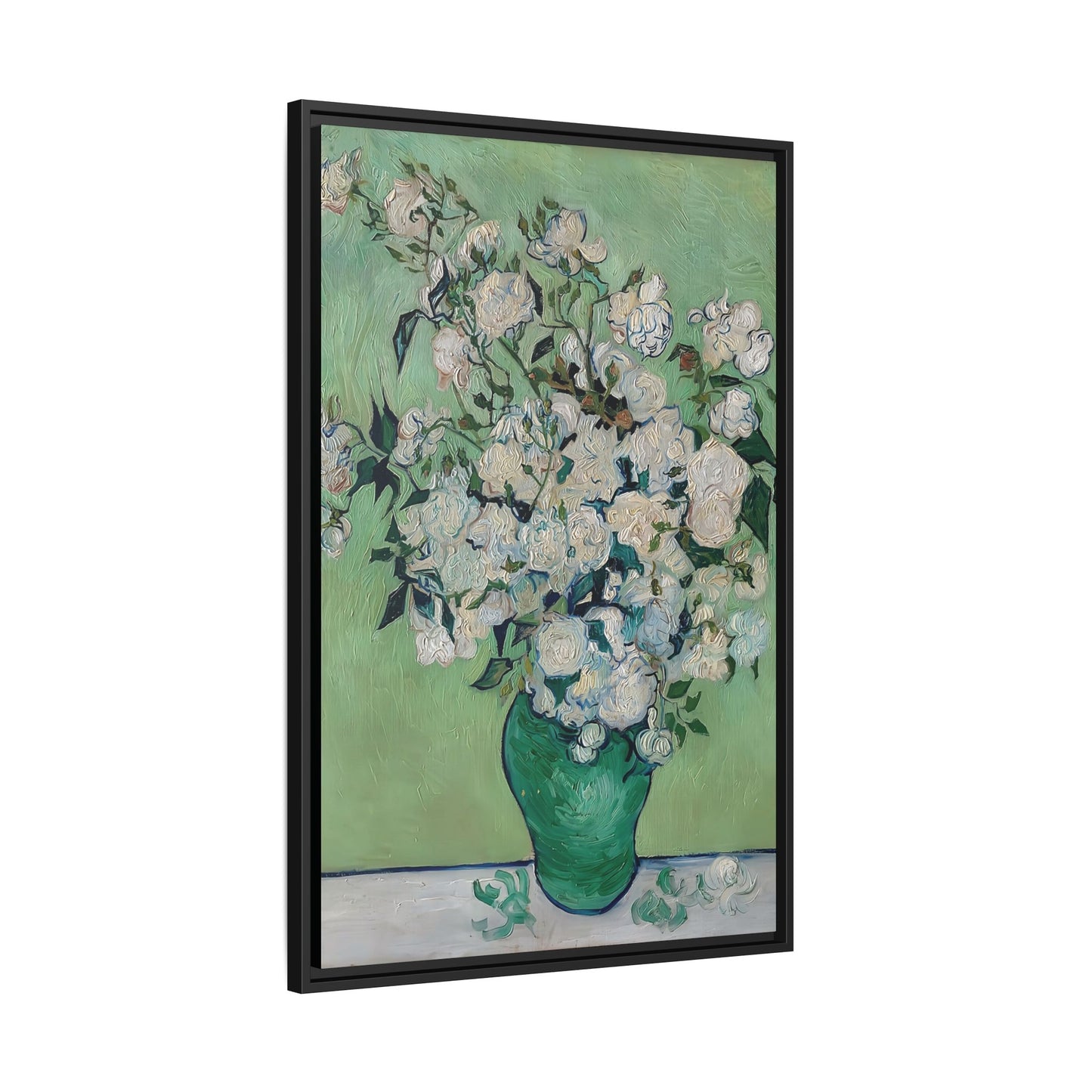 Roses (1890) by Vincent van Gogh / Toile encadrée sur caisse américaine