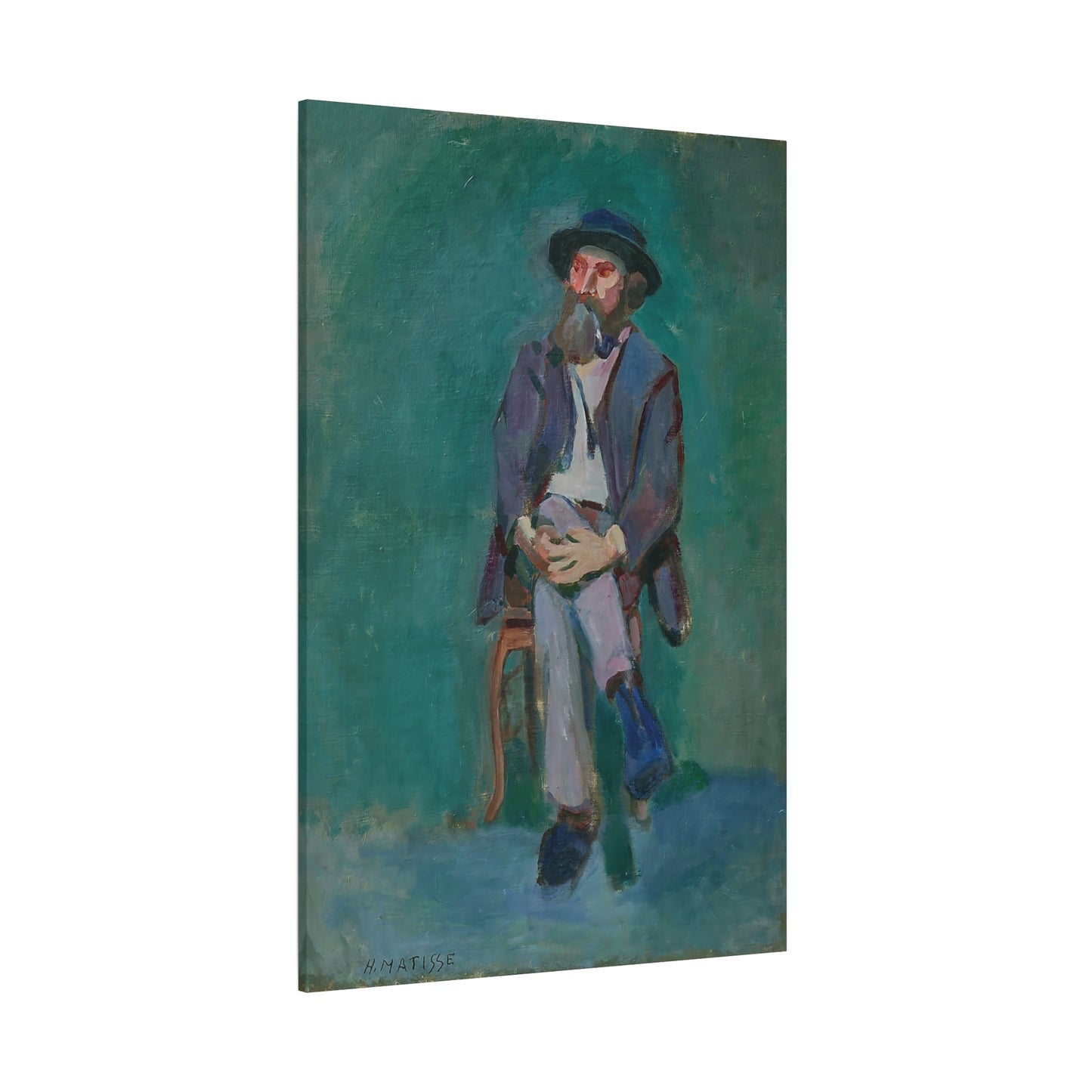 Homme assis (1900) by Henri Matisse / Reproduction Fine Art sur Toile /  Epaisseur 3.2 cm - 1.25 inch