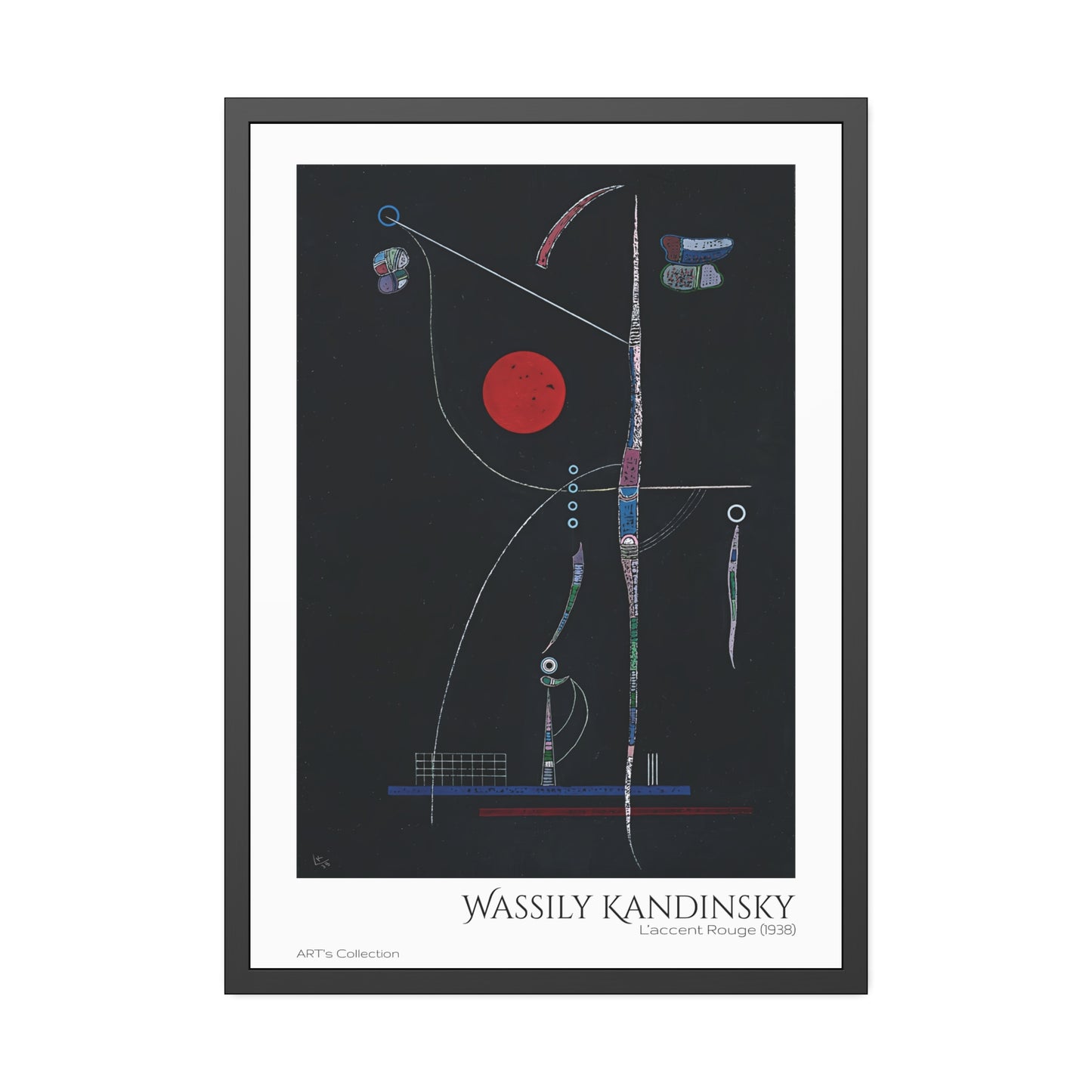 L' accent Rouge (1938) by Wassily Kandinsky / Affiche Encadrée série ART's Collection